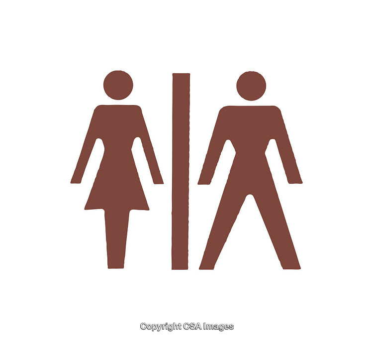 Minimalist Male and Female Restroom Icon in Brown Color