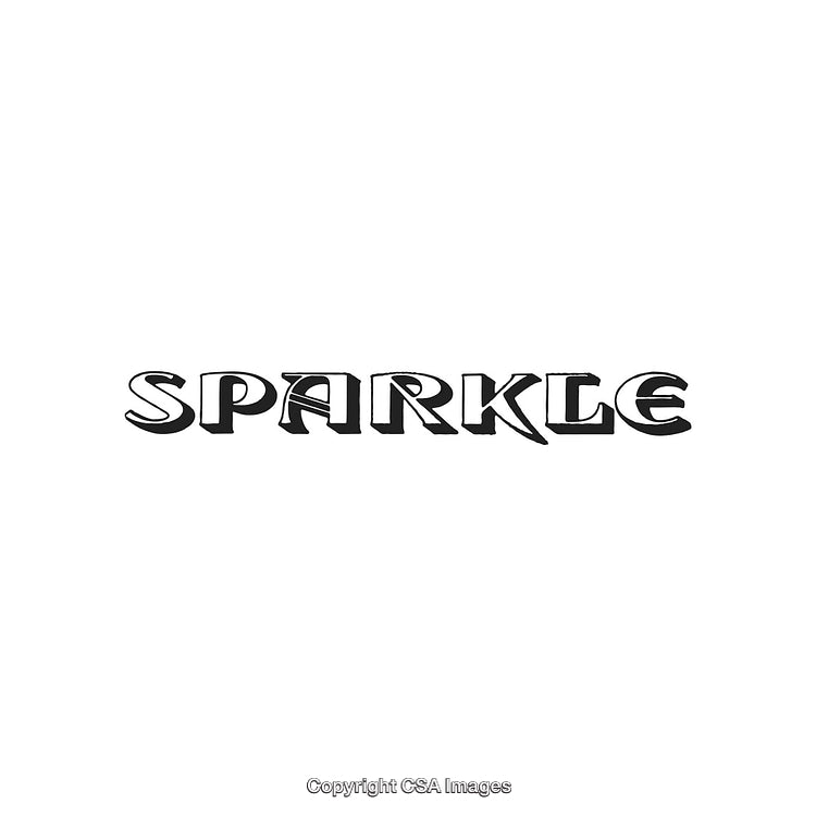 Stylish Black and White Sparkle Text Design on White Background