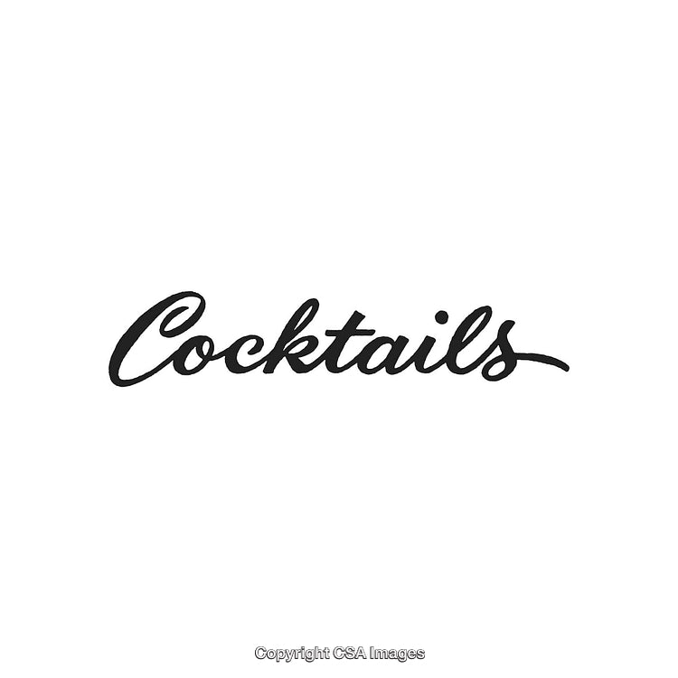 Stylish Handwritten 'Cocktails' Lettering on a Clean White Background