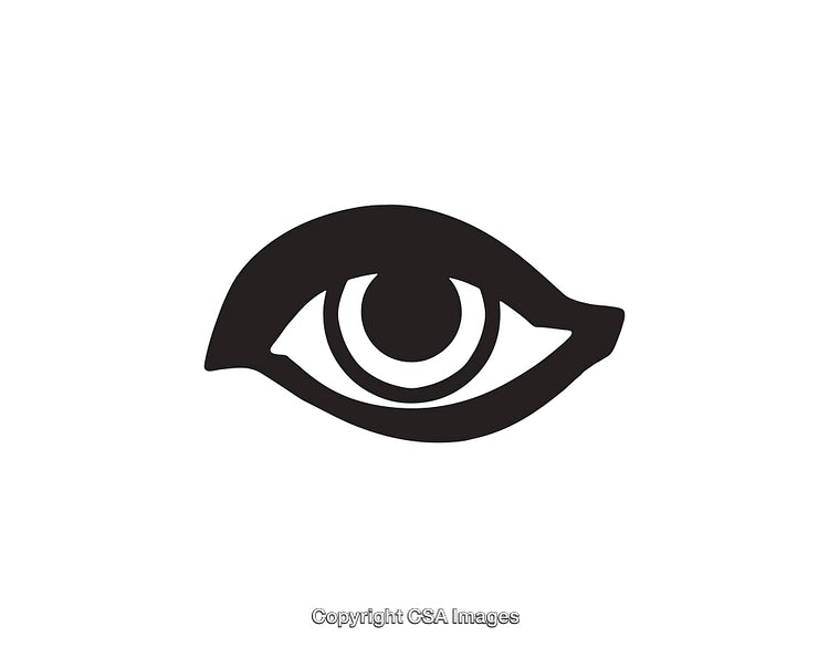 Sleek Black and White Eye Symbol for Vision and Awareness Concepts