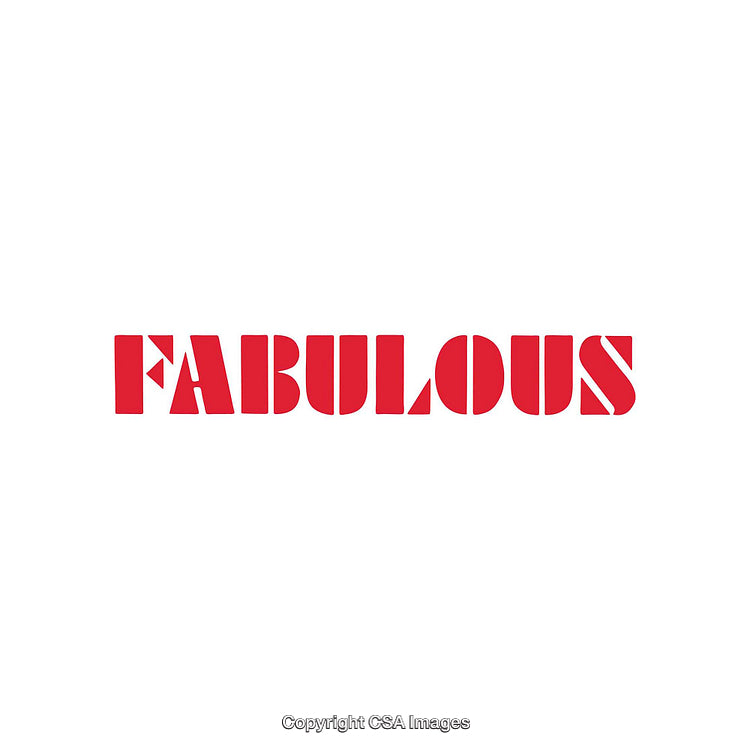 Bold Red Text Design Featuring the Word 'Fabulous' on White Background