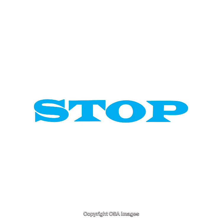 Blue Text STOP Logo Design on a White Background
