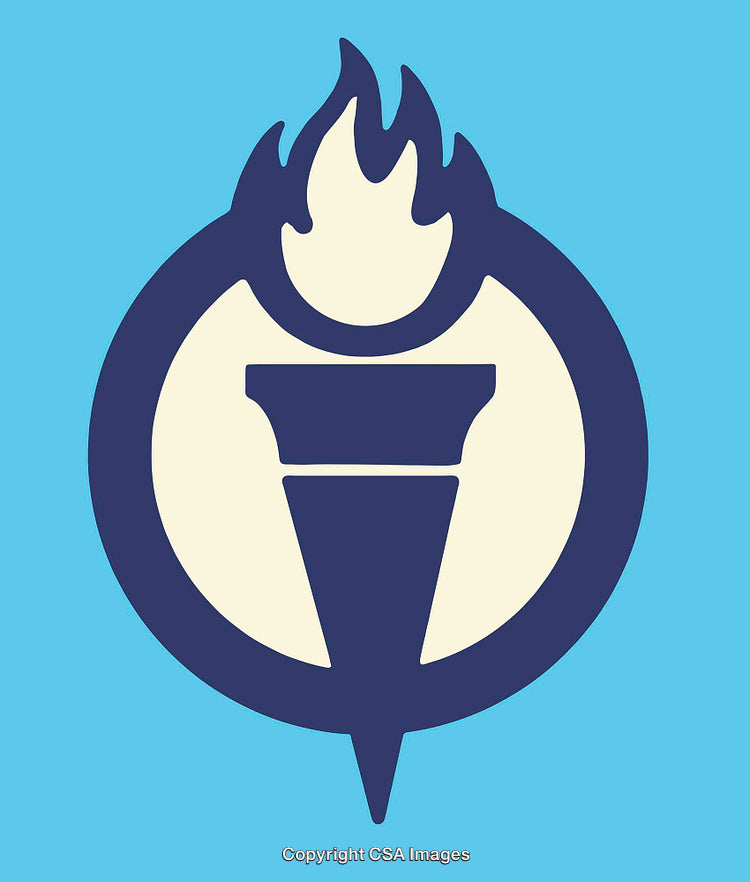 Stylized Torch Illustration Representing Knowledge and Inspiration