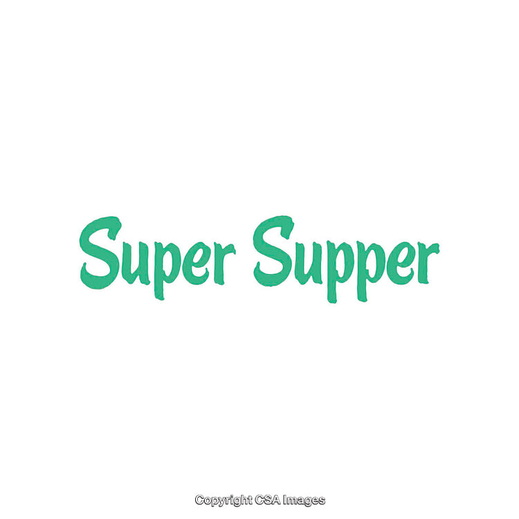 Minimalistic Green Super Supper Text on White Background