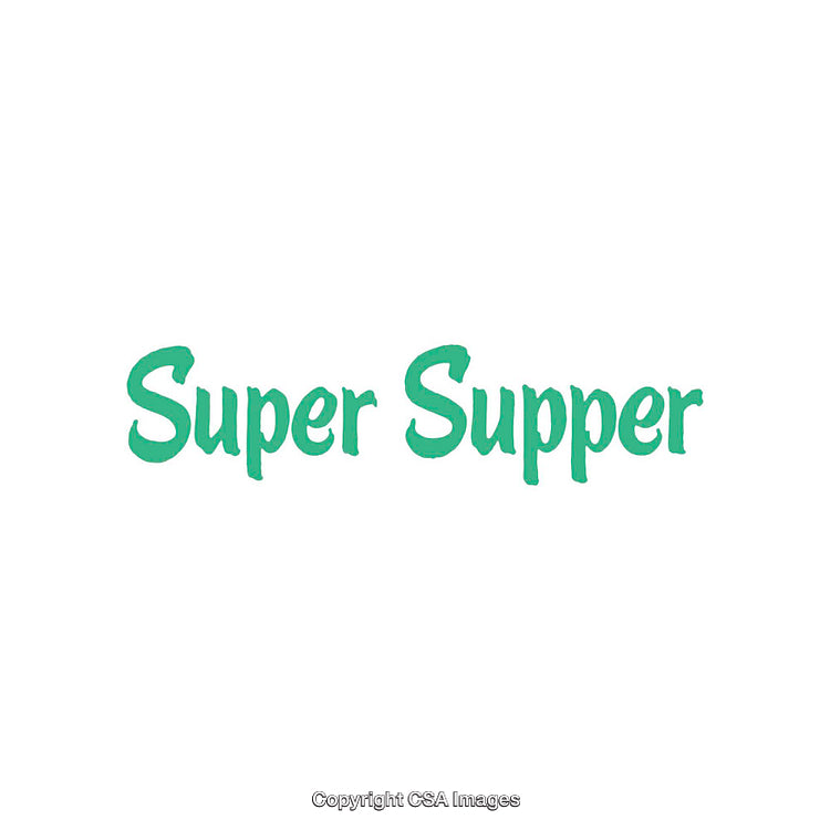Minimalistic Green Super Supper Text on White Background