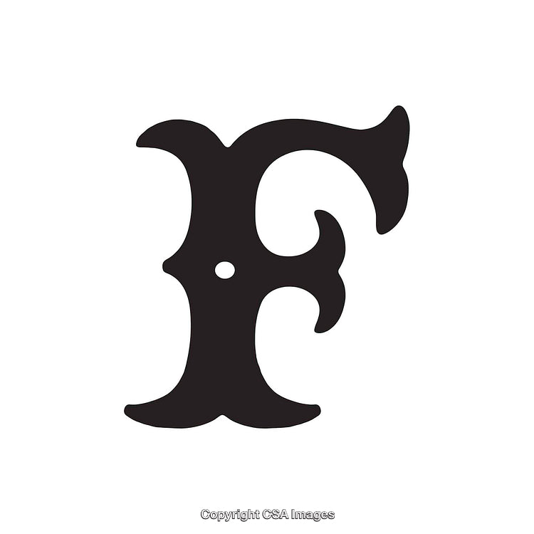 Stylized Illustration of the Letter F in Decorative Font Style