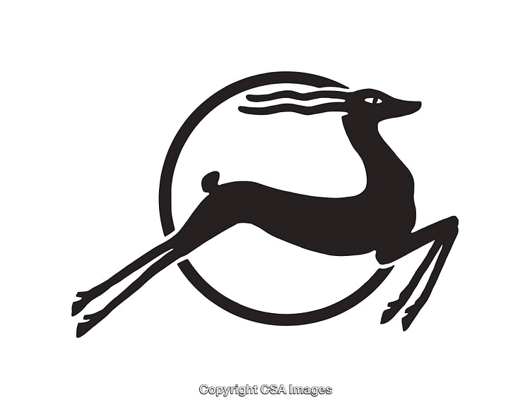 Elegant Black And White Illustration of a Leaping Gazelle