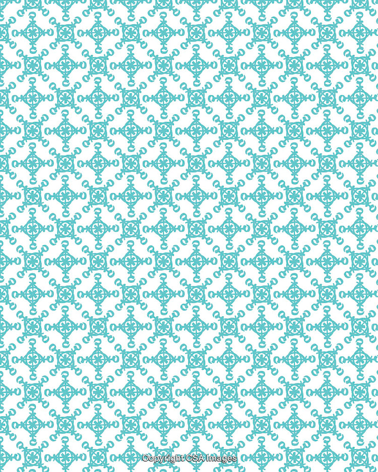 Elegant Teal Geometric Pattern on a White Background for Decorative Designs