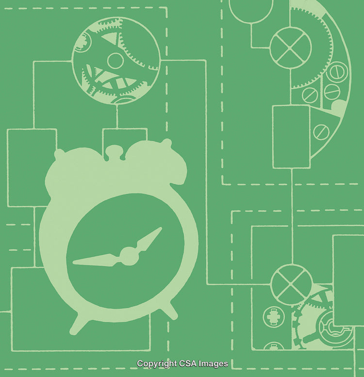 Alarm Clock on a Green Background