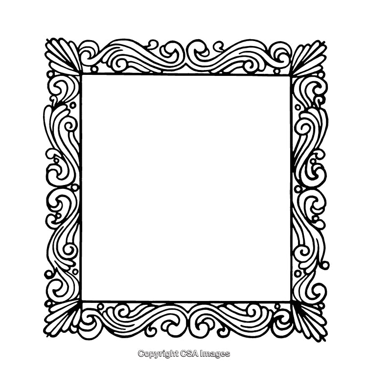 Elegant Black and White Decorative Frame Design with Ornate Details