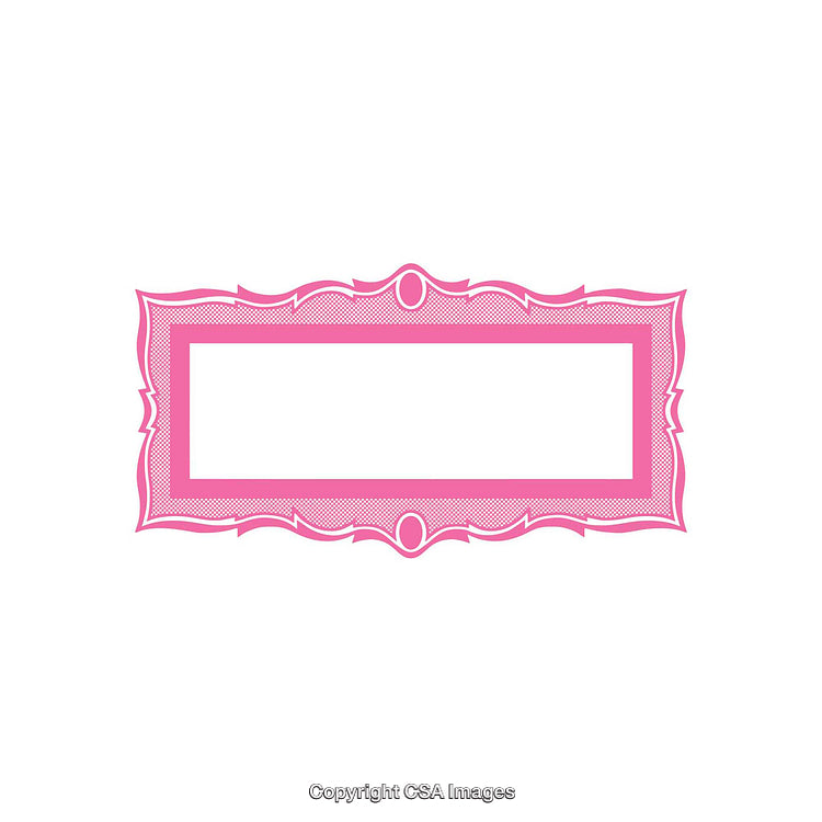 Pink Decorative Rectangular Frame on White Background for Art or Crafts