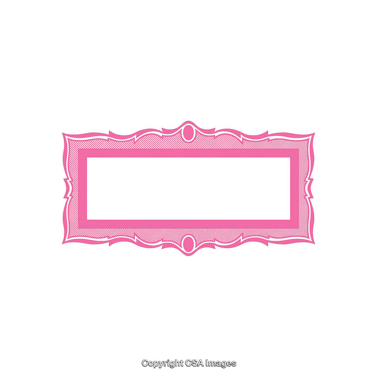 Pink Decorative Rectangular Frame on White Background for Art or Crafts