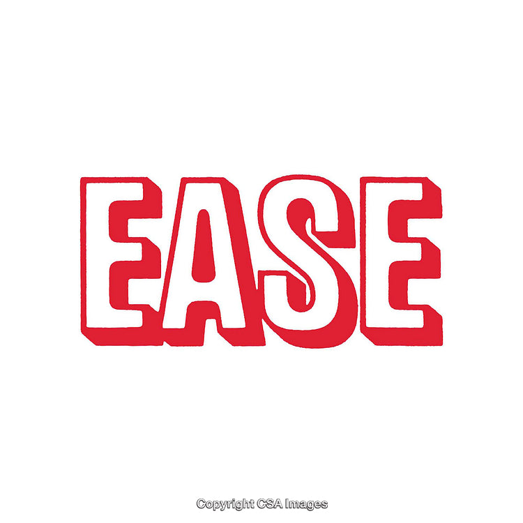 Bold Red Word 'Ease' Typography With White Background