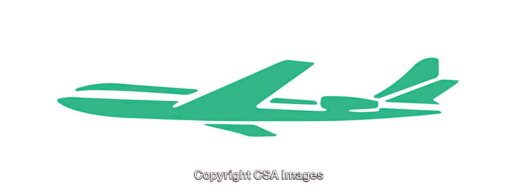 Green Airplane Silhouette Icon Isolated on White Background