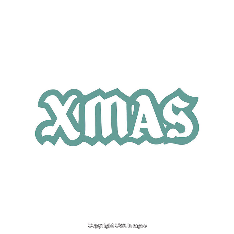 Stylish XMAS Text Design in Retro Typography on White Background