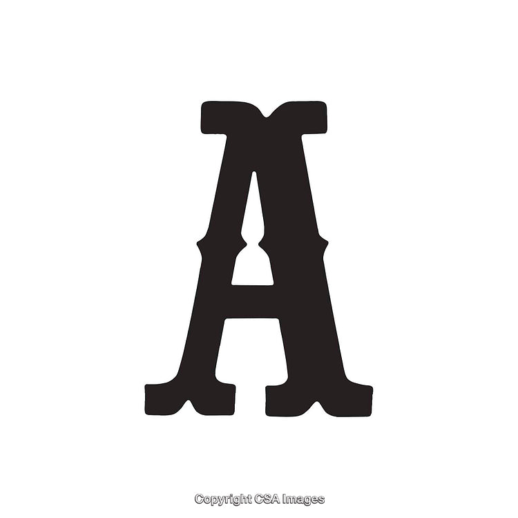 Bold Black Uppercase Letter A Isolated on White Background