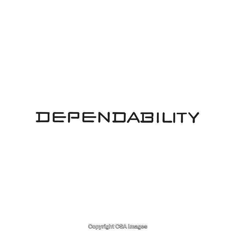 Minimalistic Design Featuring the Word 'Dependability' in Unique Typeface