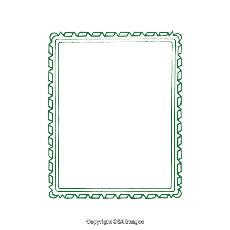 Green Patterned Decorative Frame Design Isolated with Transparent Background