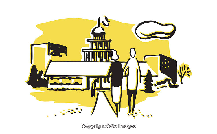 Artistic Urban Scene Depicting Landmarks and Characters in Expressive Illustration