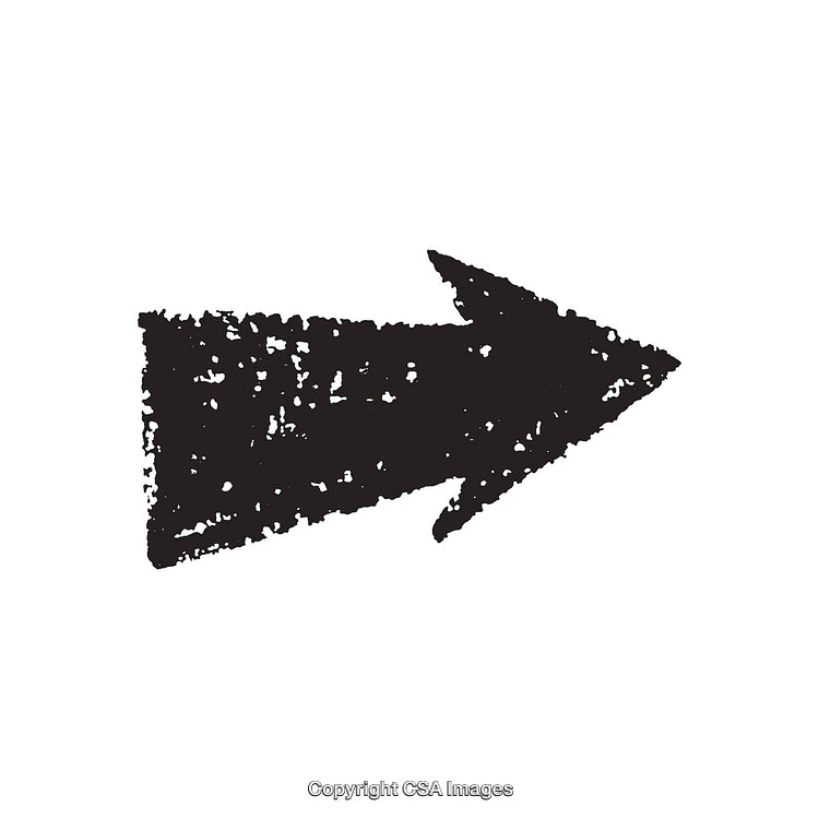 Black Grunge Textured Arrow Illustration on White Background