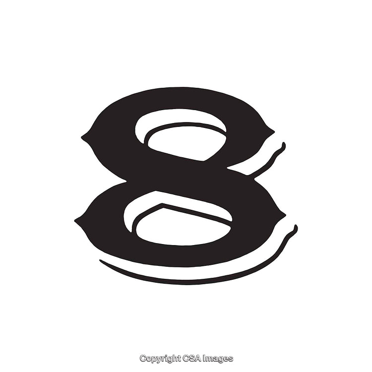 Elegant Black Number Eight Design on a White Background