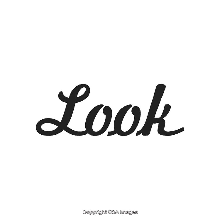 Elegant Calligraphy 'Look' Word Art Design in Cursive Style