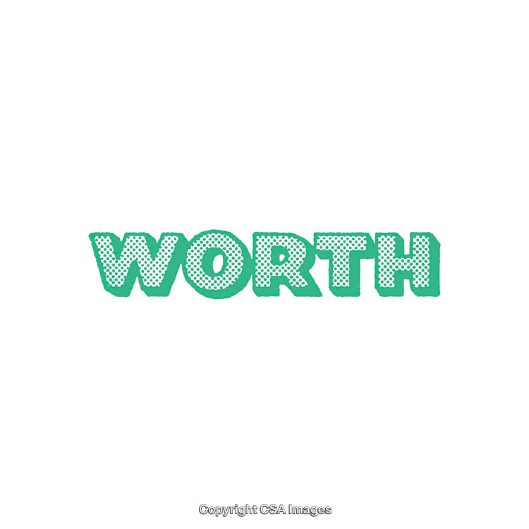 Graphic Design Text Art Featuring Full Green 'Worth' Lettering