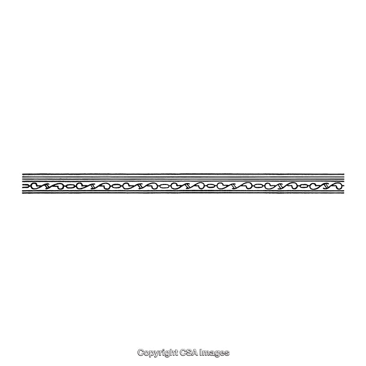 Elegant Black and White Decorative Border Element with Intricate Design