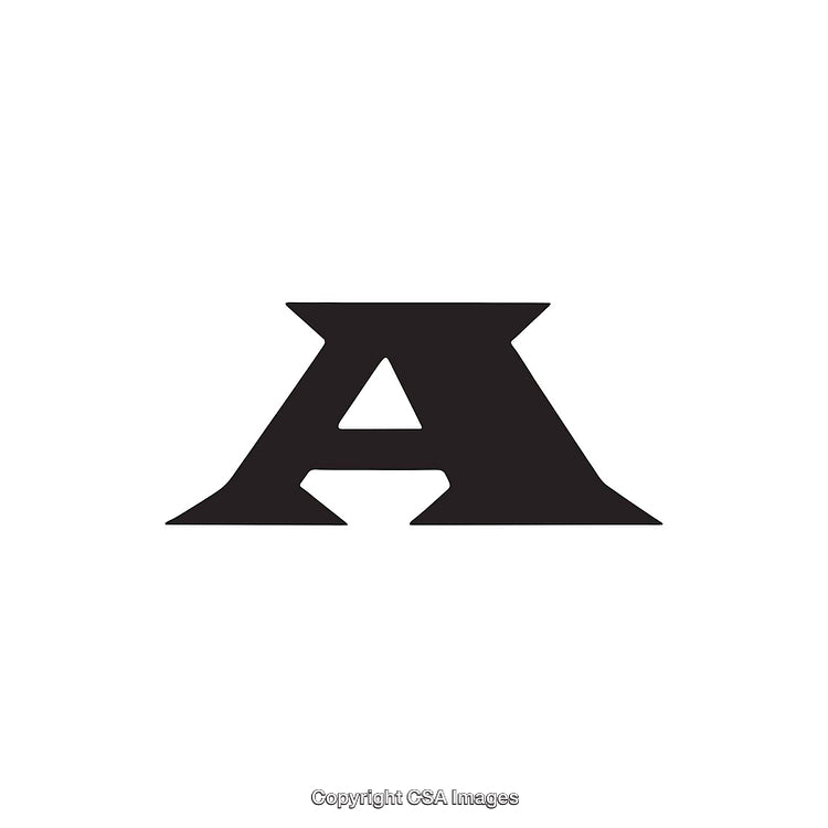 Bold Letter A Symbol in Black on White Background