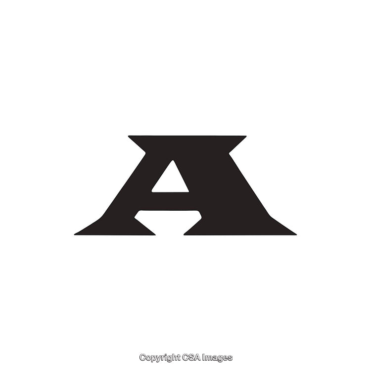 Bold Letter A Symbol in Black on White Background