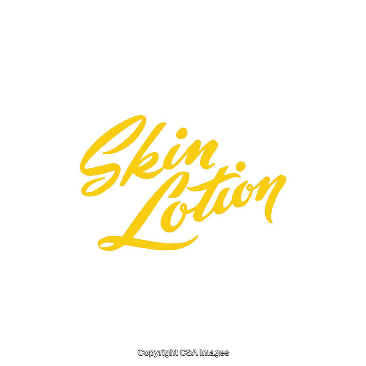 Stylish Yellow Typography for Skin Care Branding on White Background