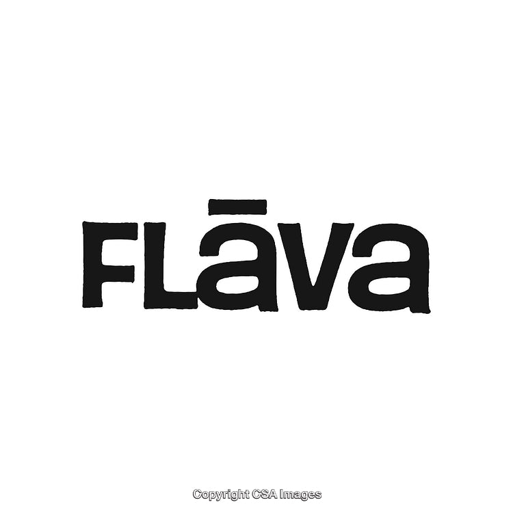 Simple Black and White Flava Logo Design With Bold Typography