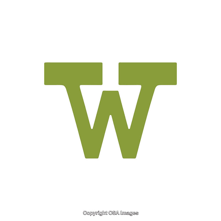 Stylized Green W Letter Logo Design with Bold Typography