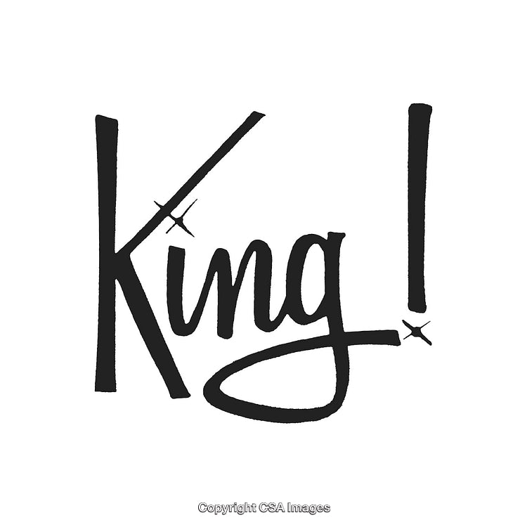 Stylish Hand-Drawn Typography Art of the Word 'King' in Bold Font