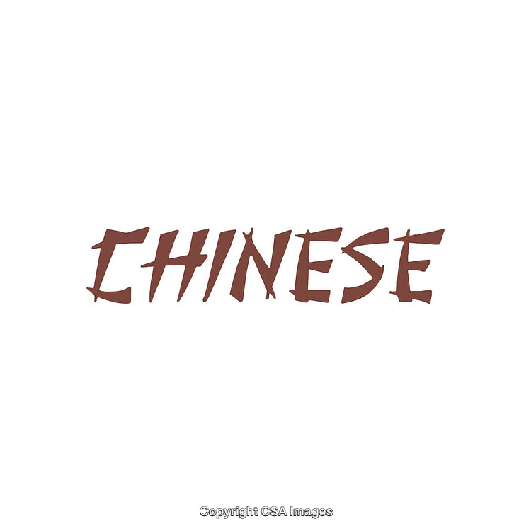 Stylized 'Chinese' Text in Artistic Typeface on White Background