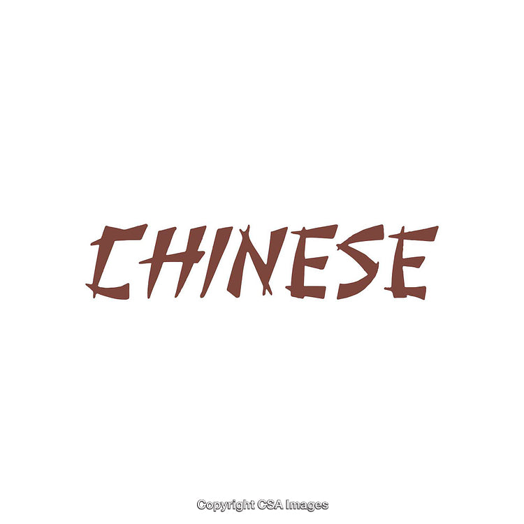 Stylized 'Chinese' Text in Artistic Typeface on White Background