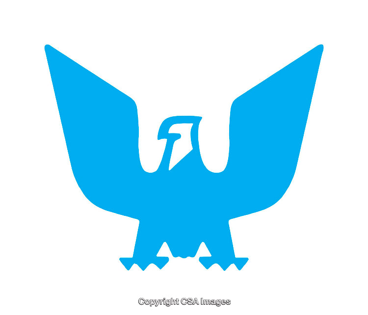 Blue Silhouette of a Stylized Eagle Emblem Design