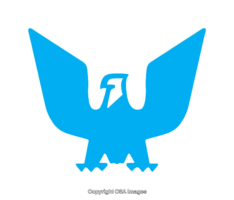 Blue Silhouette of a Stylized Eagle Emblem Design