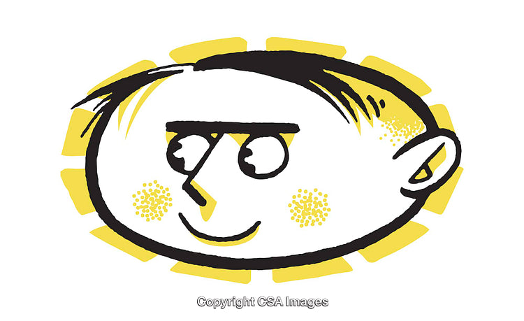 Playful Cartoon Illustration of a Happy Smiling Face in Bright Colors