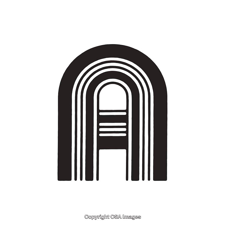 Minimalistic Graphic Depiction of the Letter A with Bold Lines