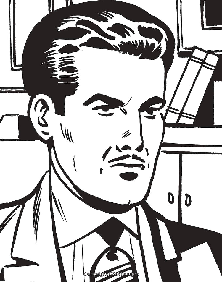 Retro Style Illustration of a Man Dressed in a Professional Suit
