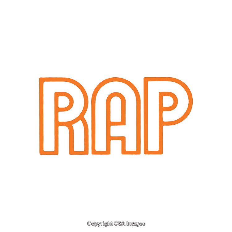 Bold Orange Block Letters Forming the Word "Rap" on Plain Background