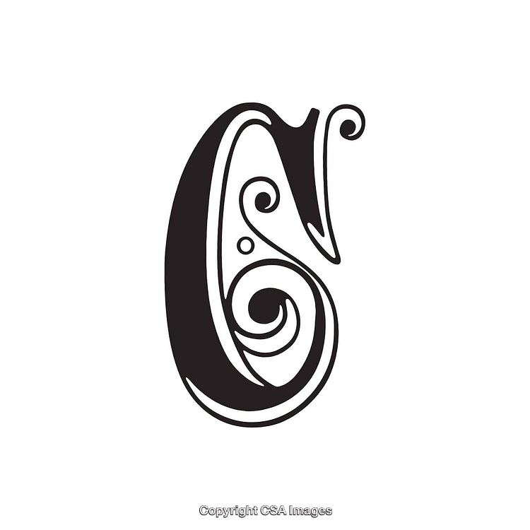 Elegant Decorative Letter C with Stylish Ornament Design