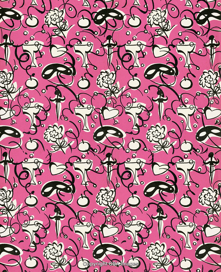 Pink and Black Mask Pattern