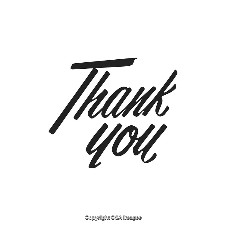 Elegant Thank You Typography on a White Background
