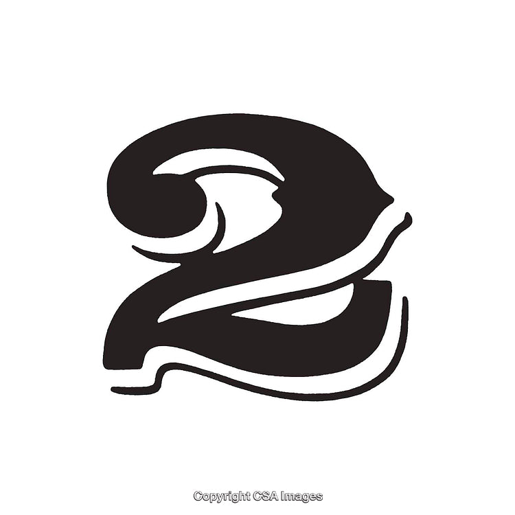 Bold Artistic Design Featuring the Number Two in Black and White