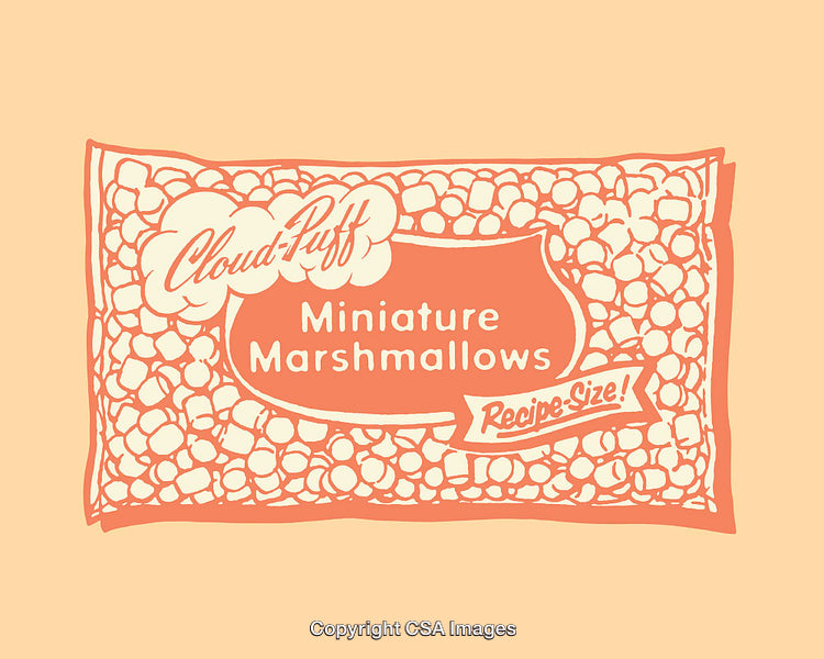 Retro Styled Graphic of a Marshmallow Packaging Design