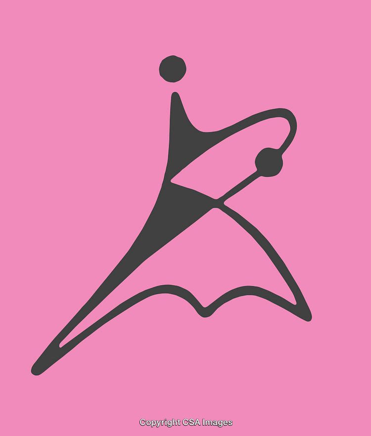 Abstract Black Line Art Over Pink Background Illustration