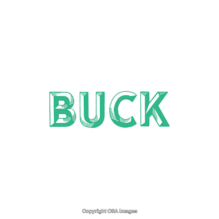 Stylized Green 'Buck' Text Illustration on a White Background