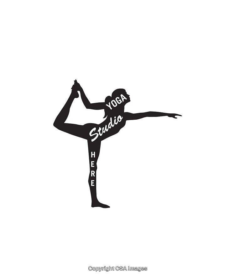 Silhouette Yoga Logo Featuring a Dancer Pose with Studio Text